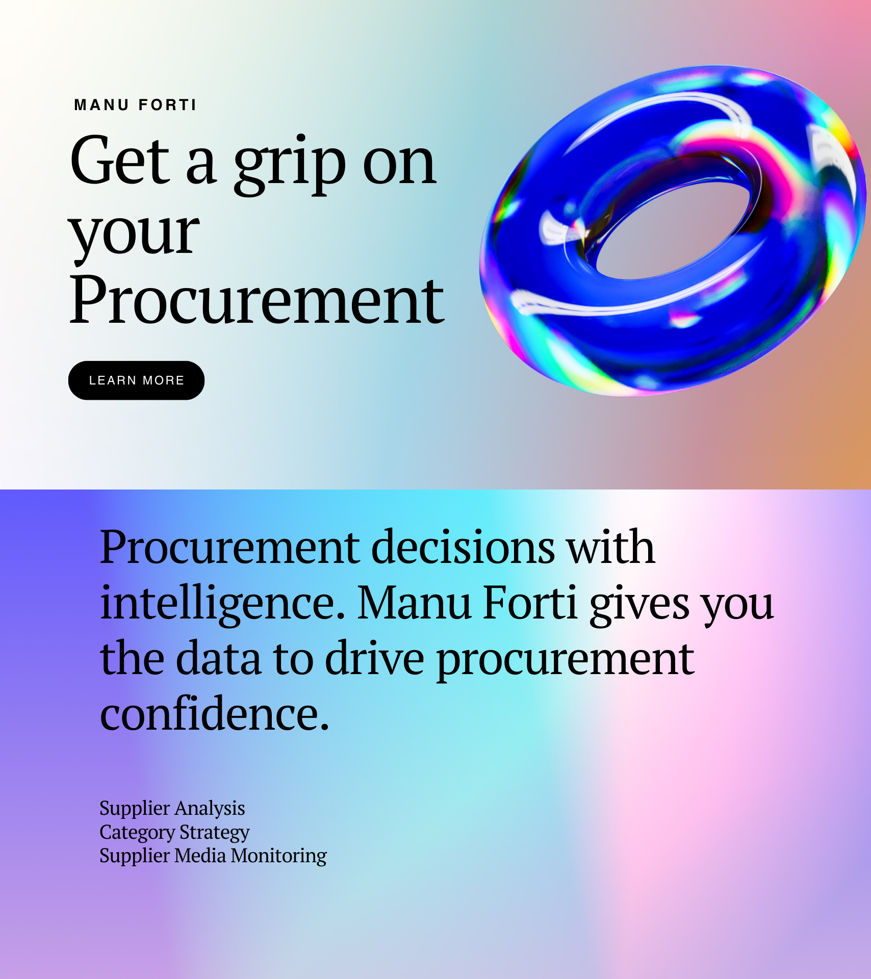 Manu Forti Intelligence — Get a grip on your Procurement